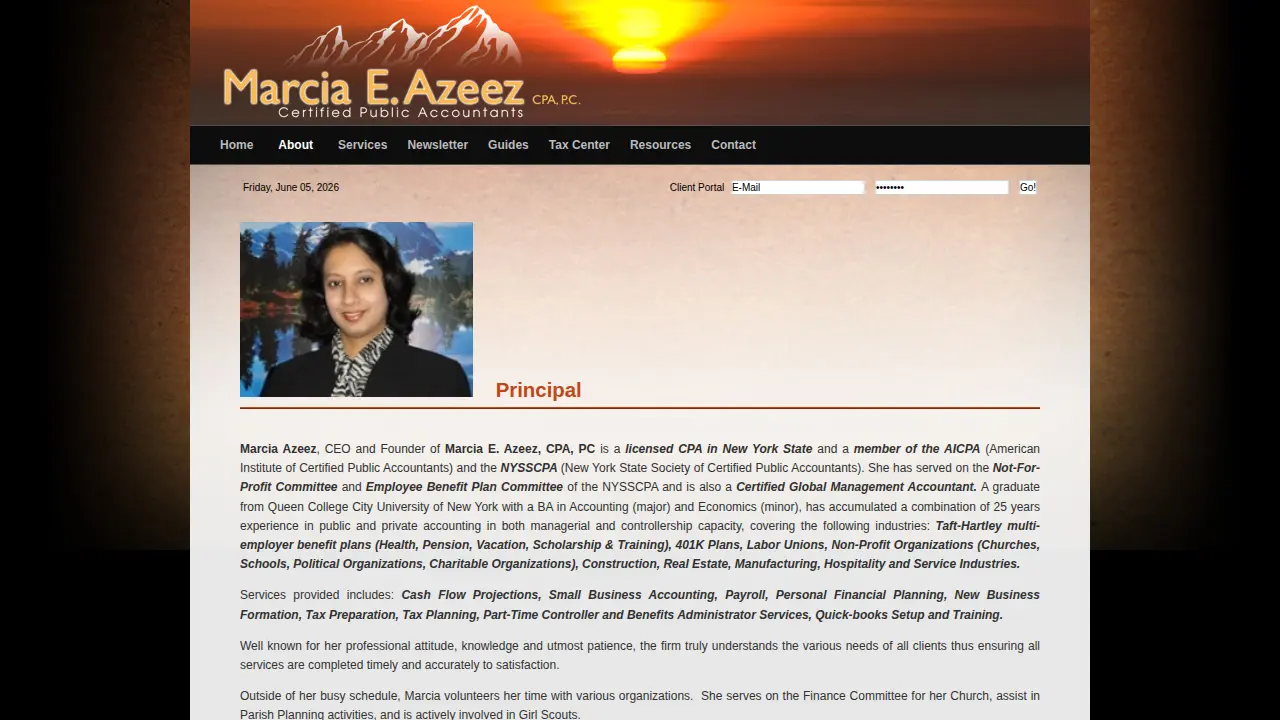 Marcia E Azeez Cpa page