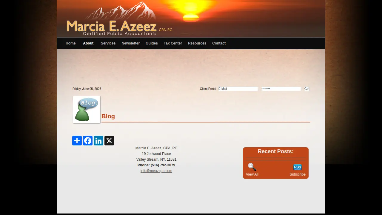 Marcia E Azeez Cpa page