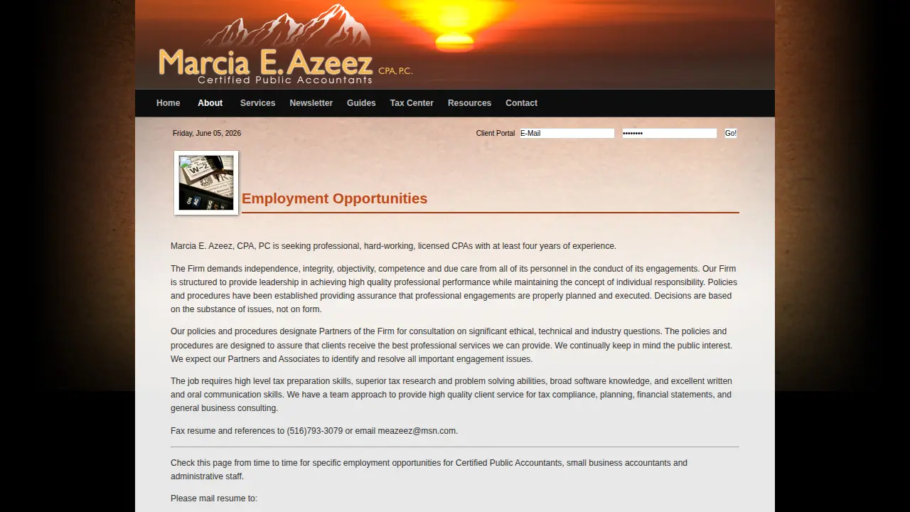 Marcia E Azeez Cpa page