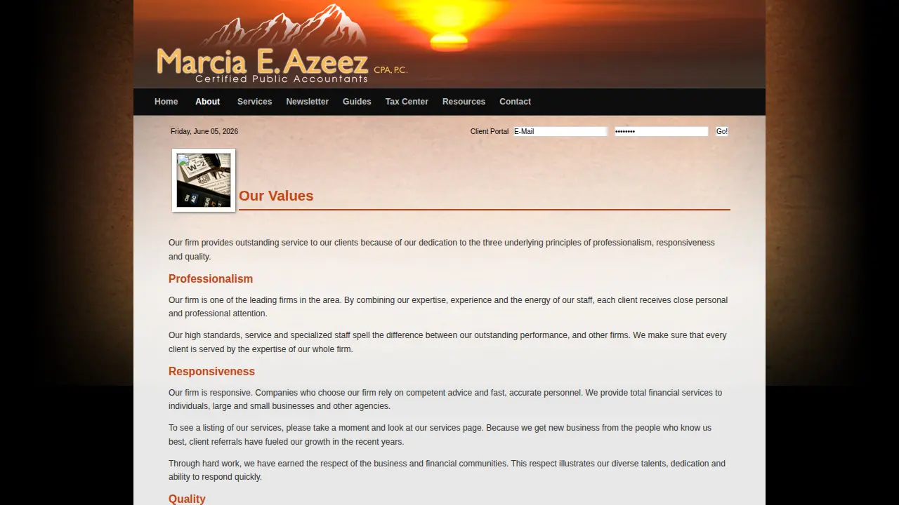 Marcia E Azeez Cpa page