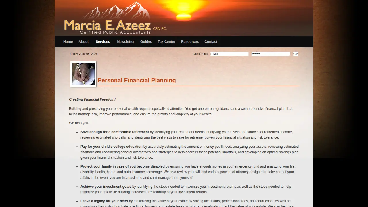 Marcia E Azeez Cpa page