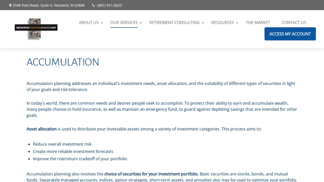 Medeiros Financial Services Inc page
