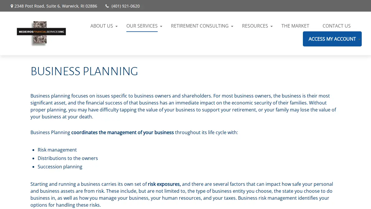Medeiros Financial Services Inc page