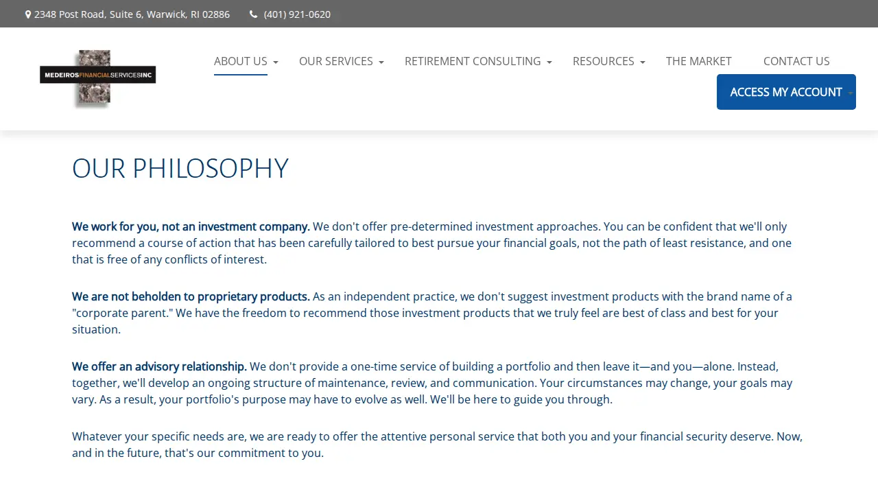 Medeiros Financial Services Inc page