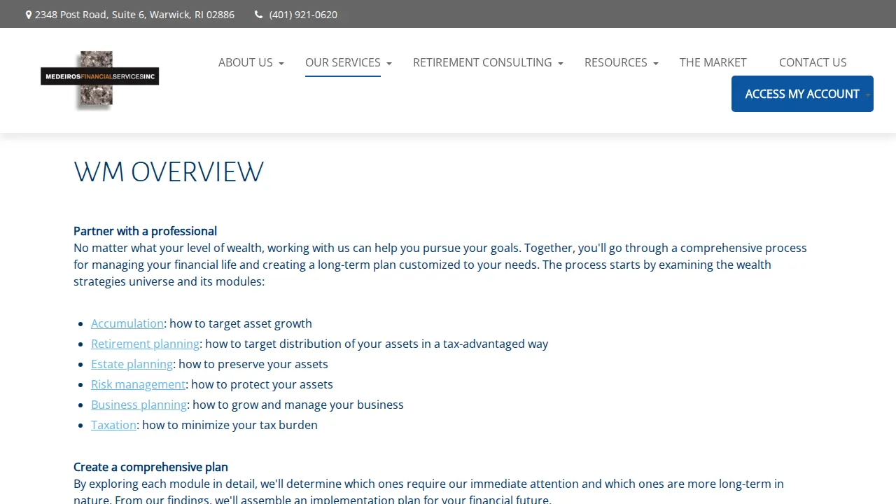Medeiros Financial Services Inc page
