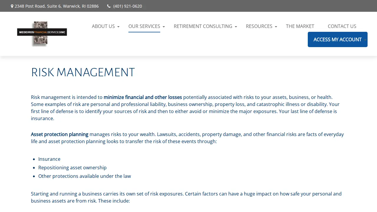 Medeiros Financial Services Inc page
