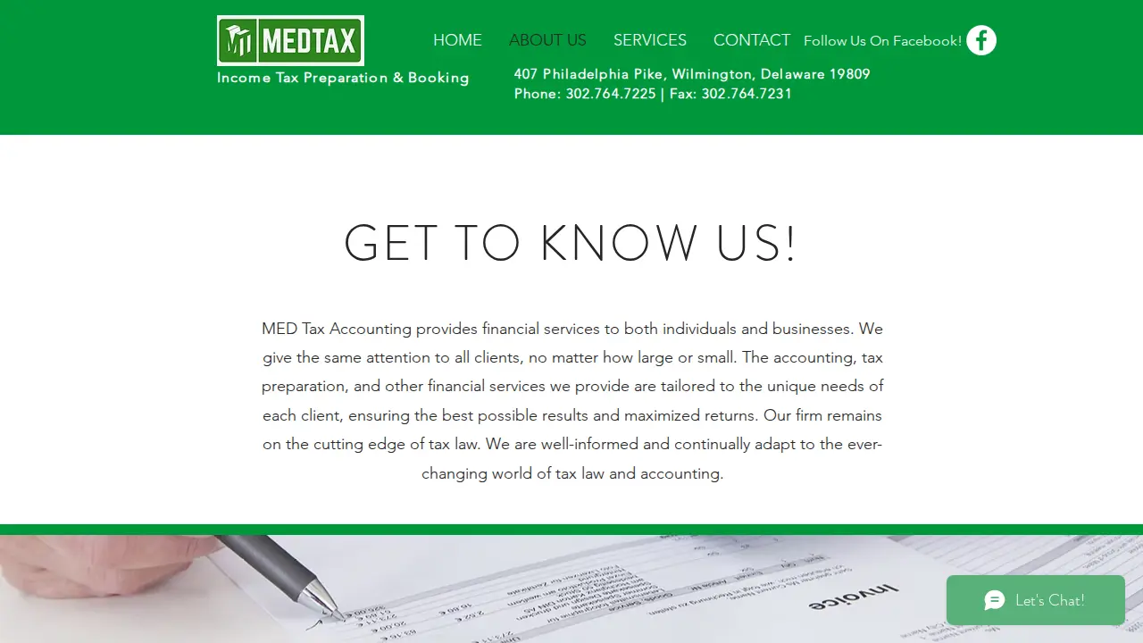 MED Tax, Inc. page