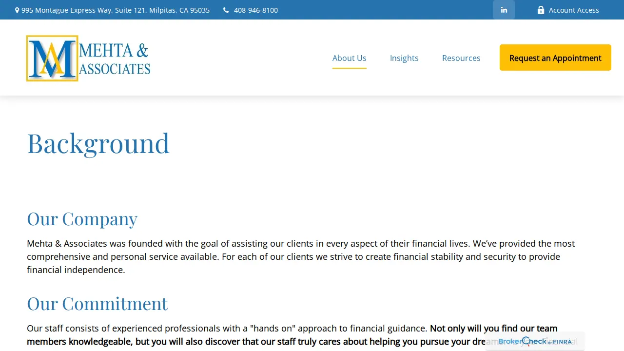 Mehta & Associates page