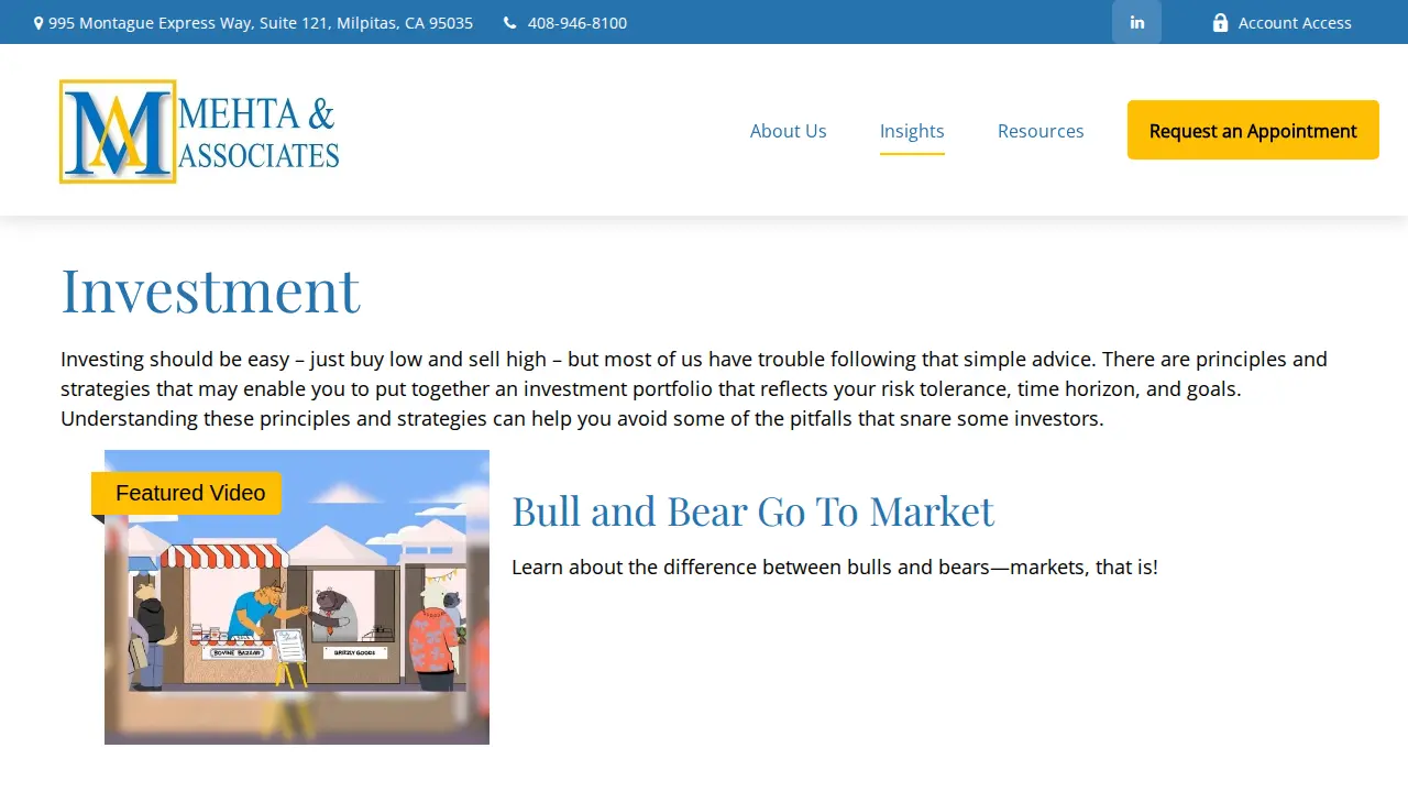 Mehta & Associates page