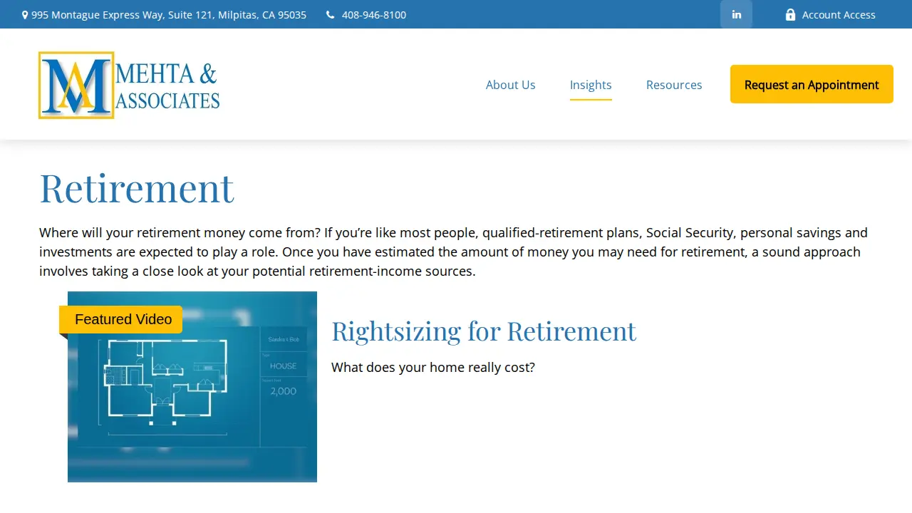 Mehta & Associates page