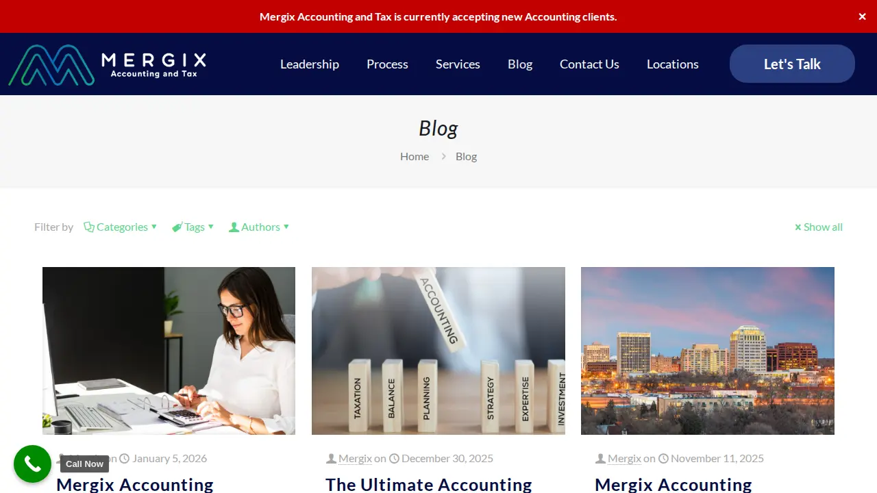 Mergix Accounting & Tax page