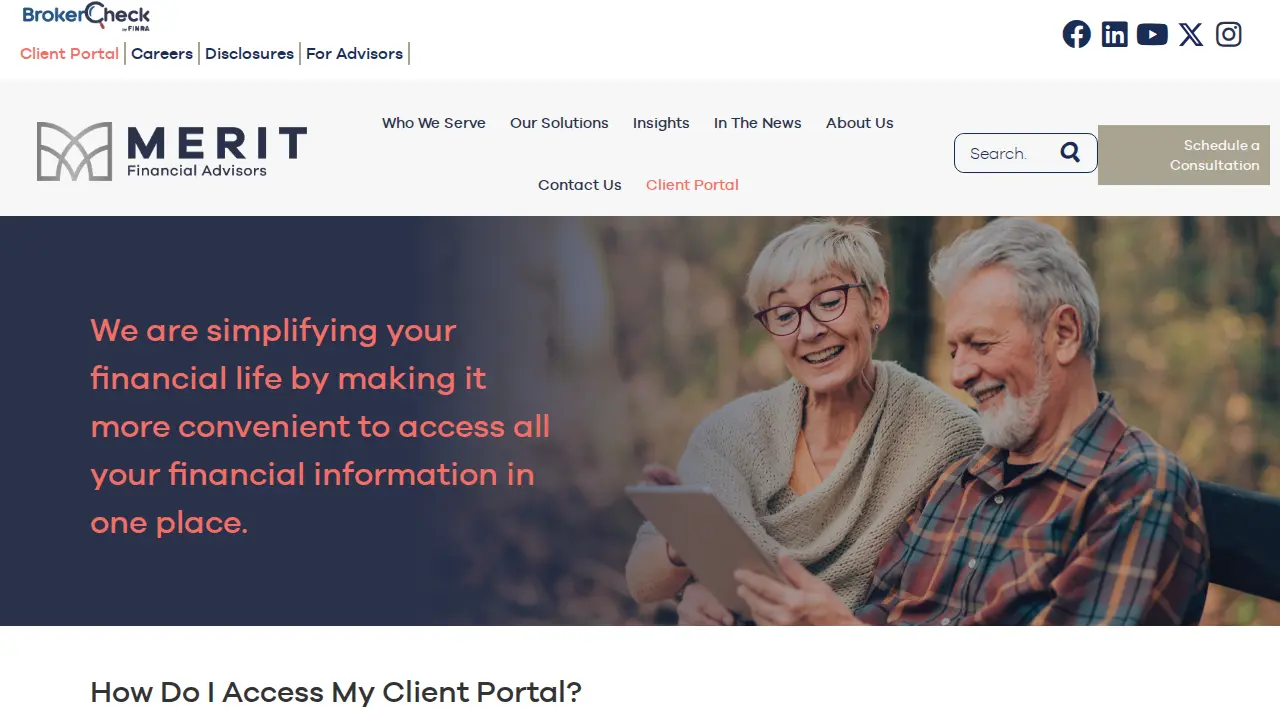 Merit Financial Advisors page