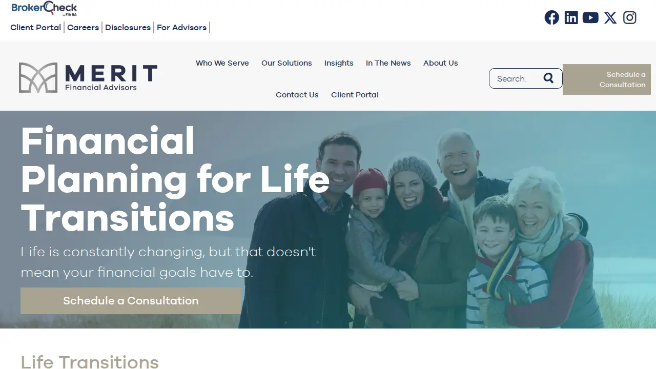 Merit Financial Advisors page