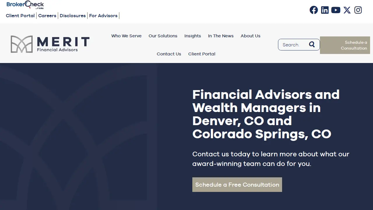 Merit Financial Advisors page