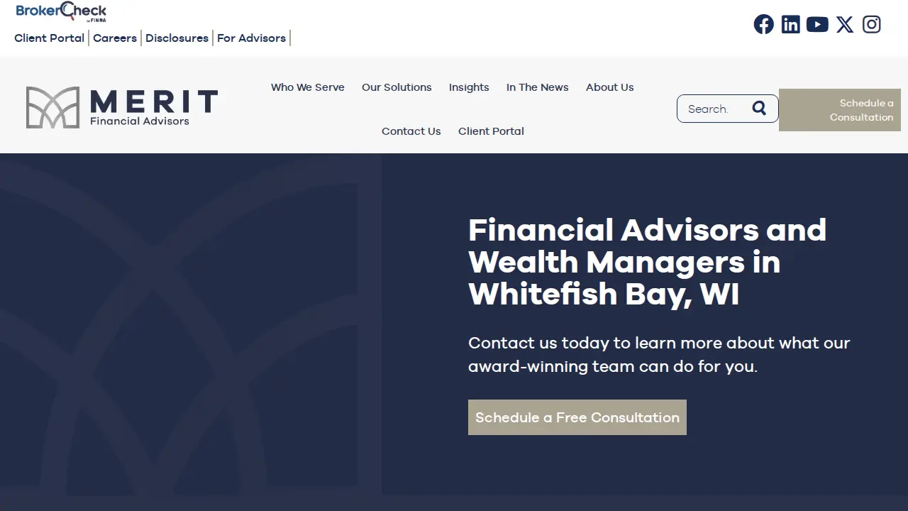 Merit Financial Advisors website
