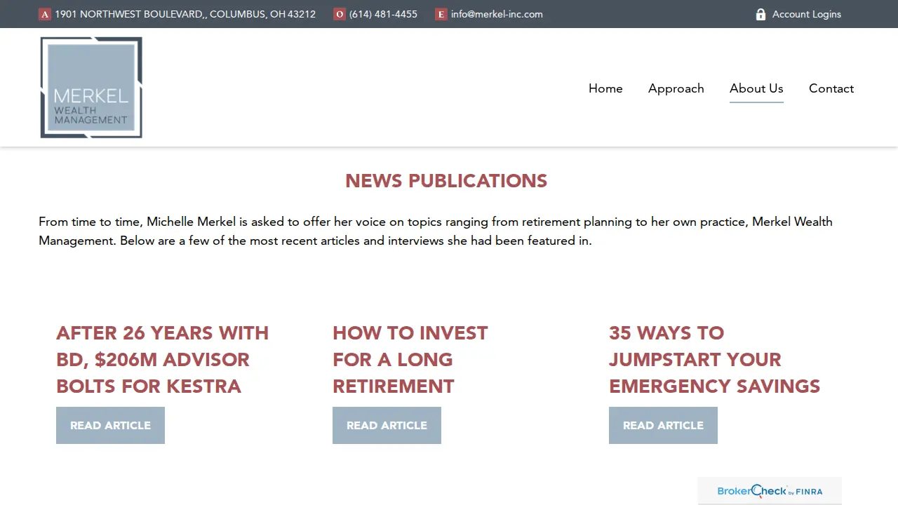 Merkel Wealth Management page