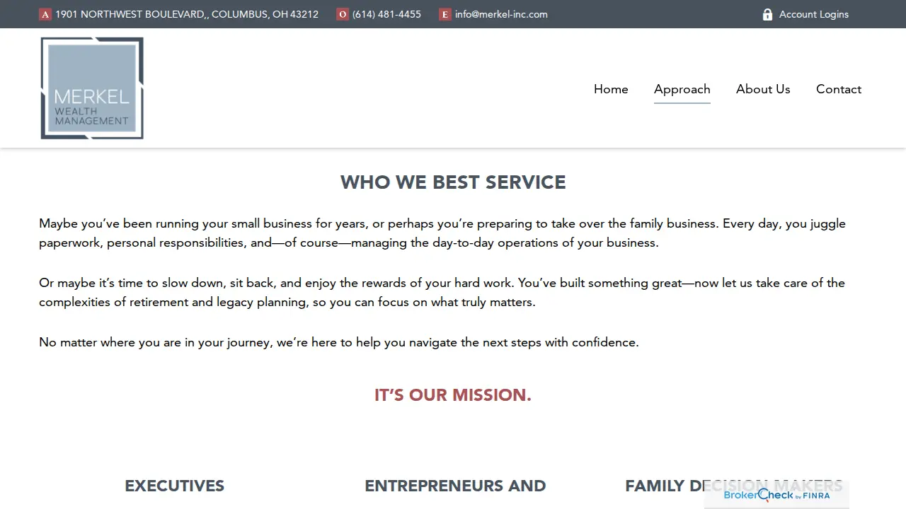 Merkel Wealth Management page