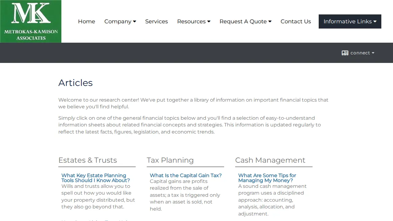 Metrokas Kamison Associates page