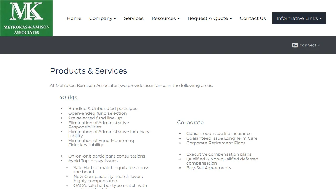 Metrokas Kamison Associates page