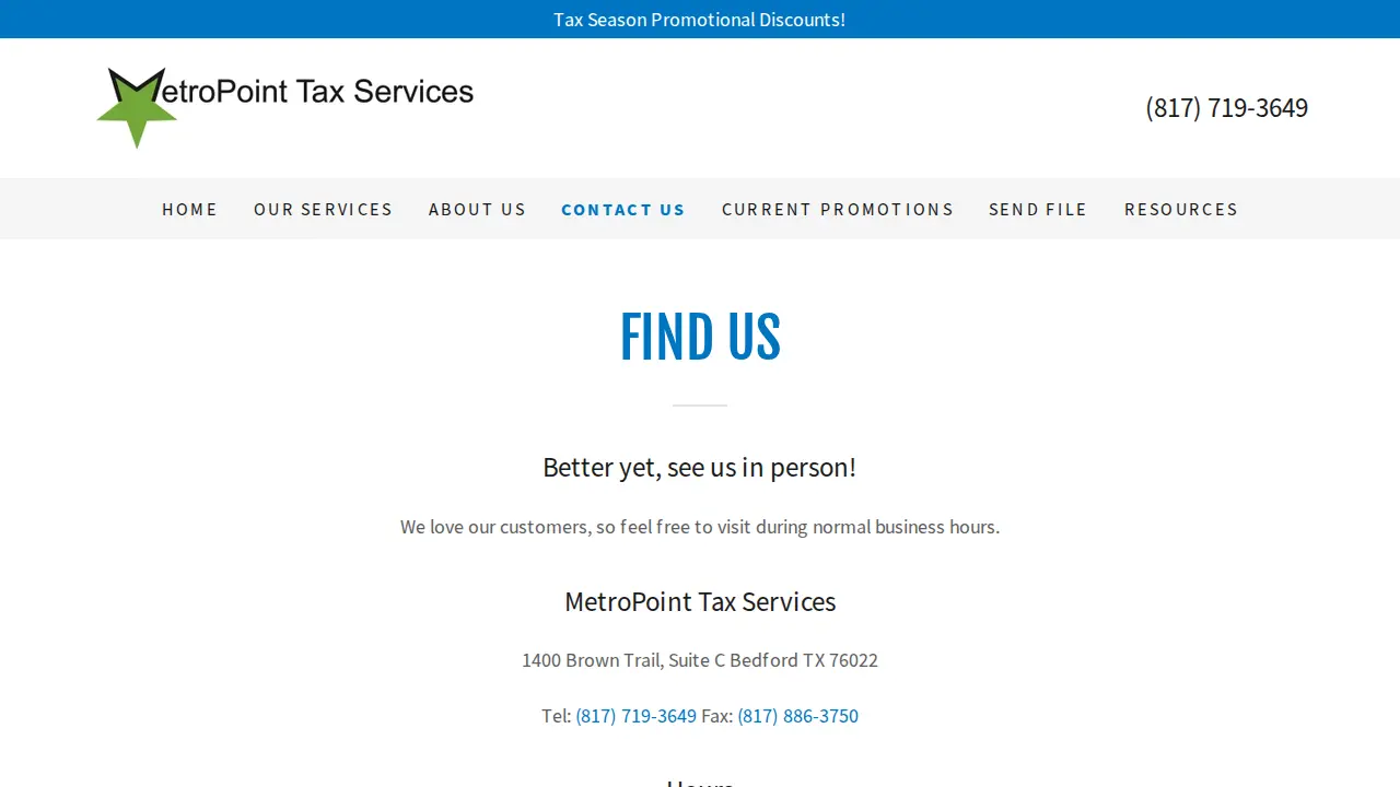 Metropoint Tax Services page