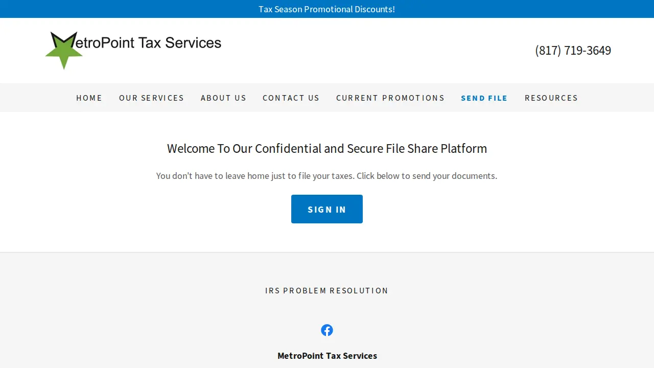 Metropoint Tax Services page