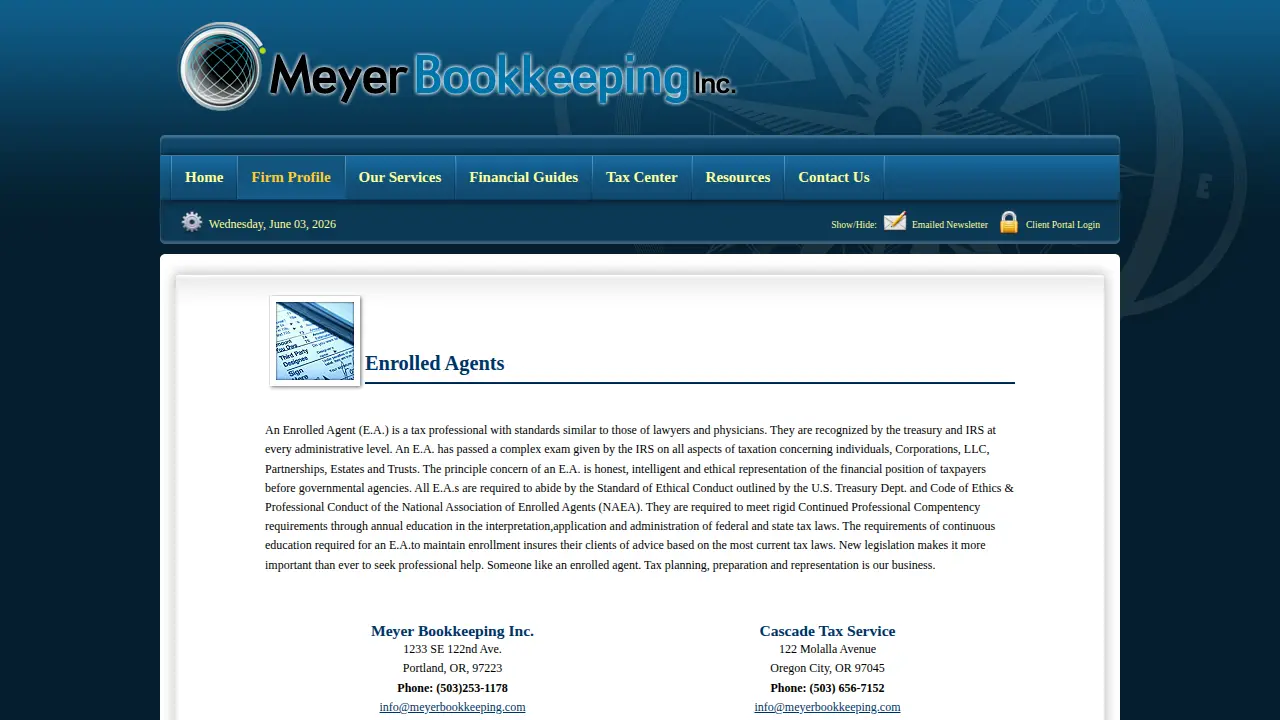 Meyer Bookkeeping Inc page
