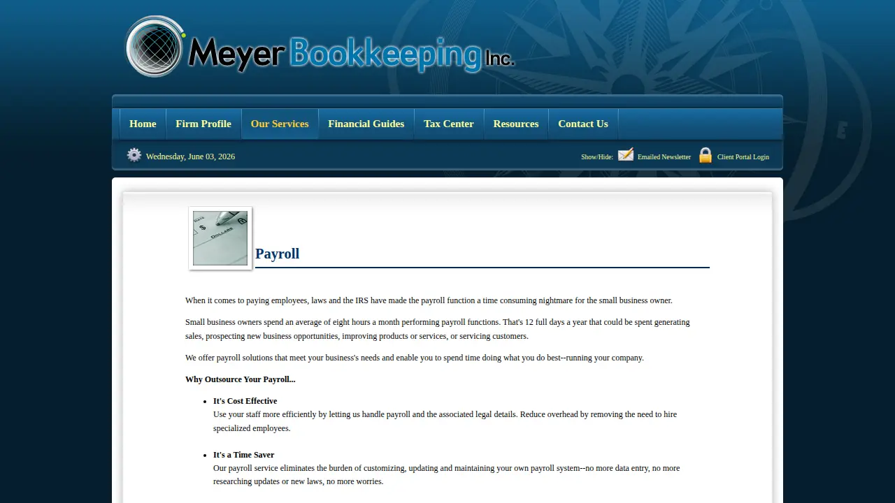 Meyer Bookkeeping Inc page