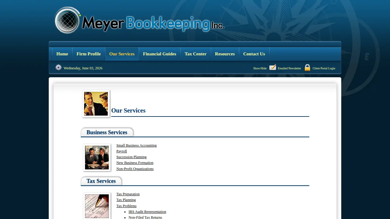 Meyer Bookkeeping Inc page