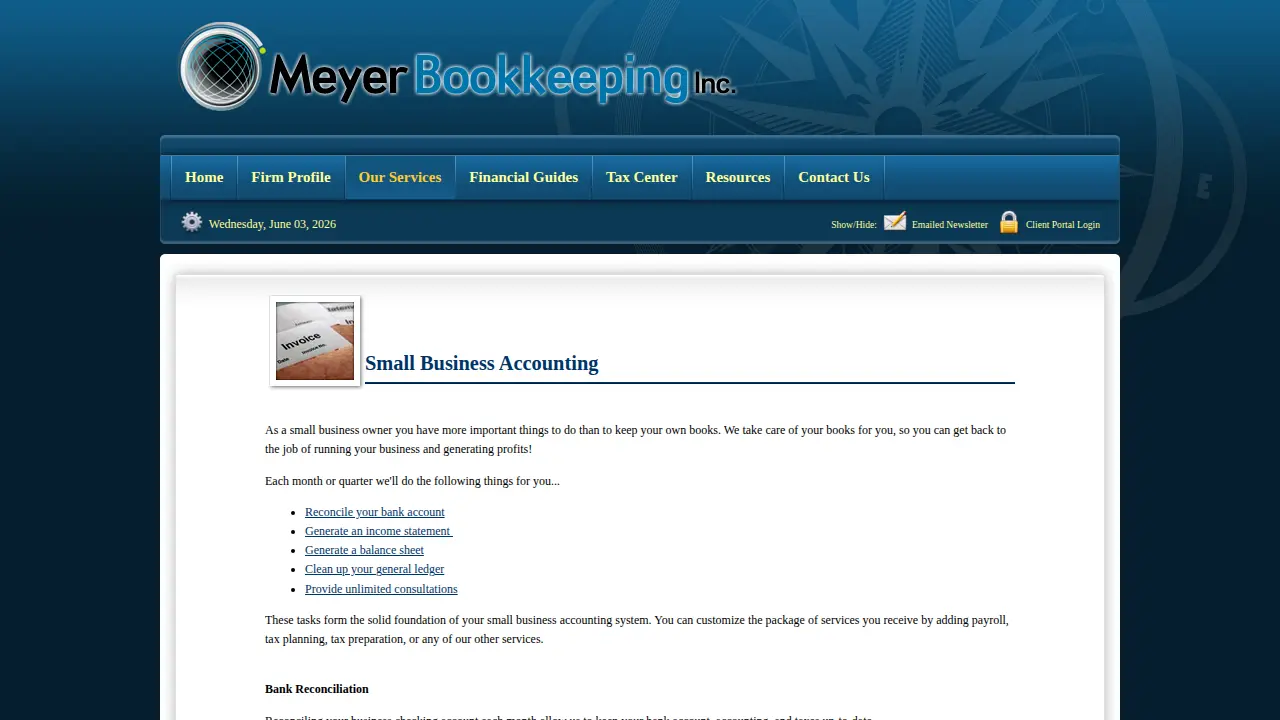 Meyer Bookkeeping Inc page