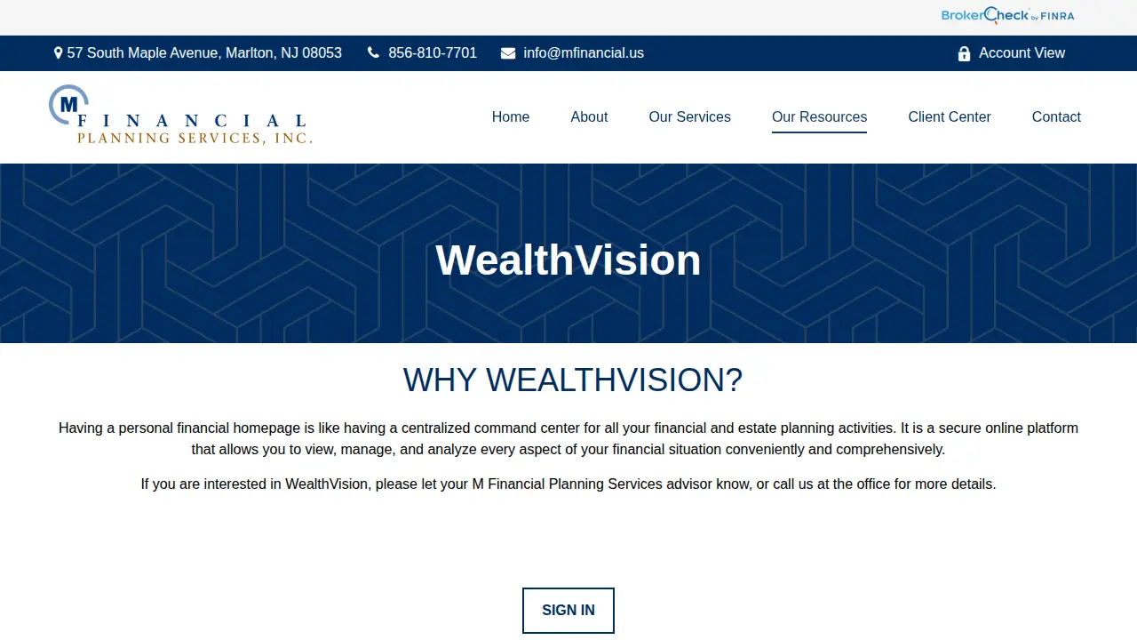 M Financial Planning Services Inc page