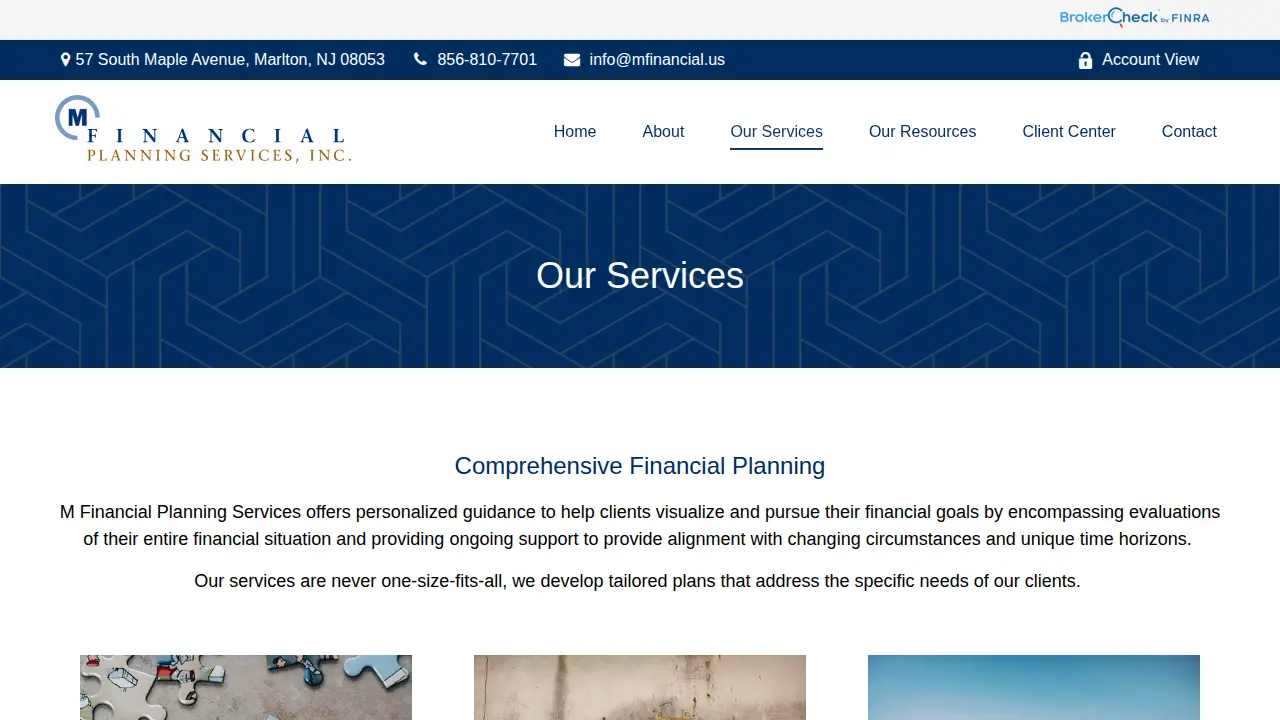 M Financial Planning Services Inc page