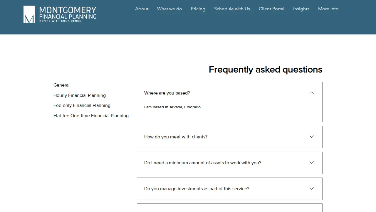 Montgomery Financial Planning page