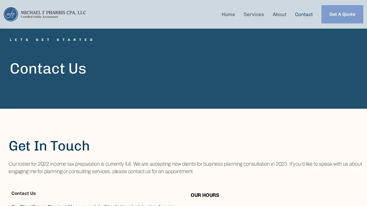 Michael F Pharris CPA, LLC page