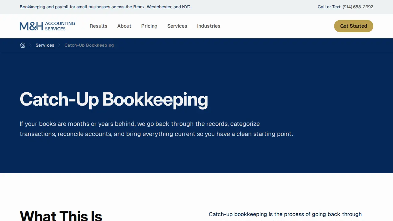 M&H Accounting Services page