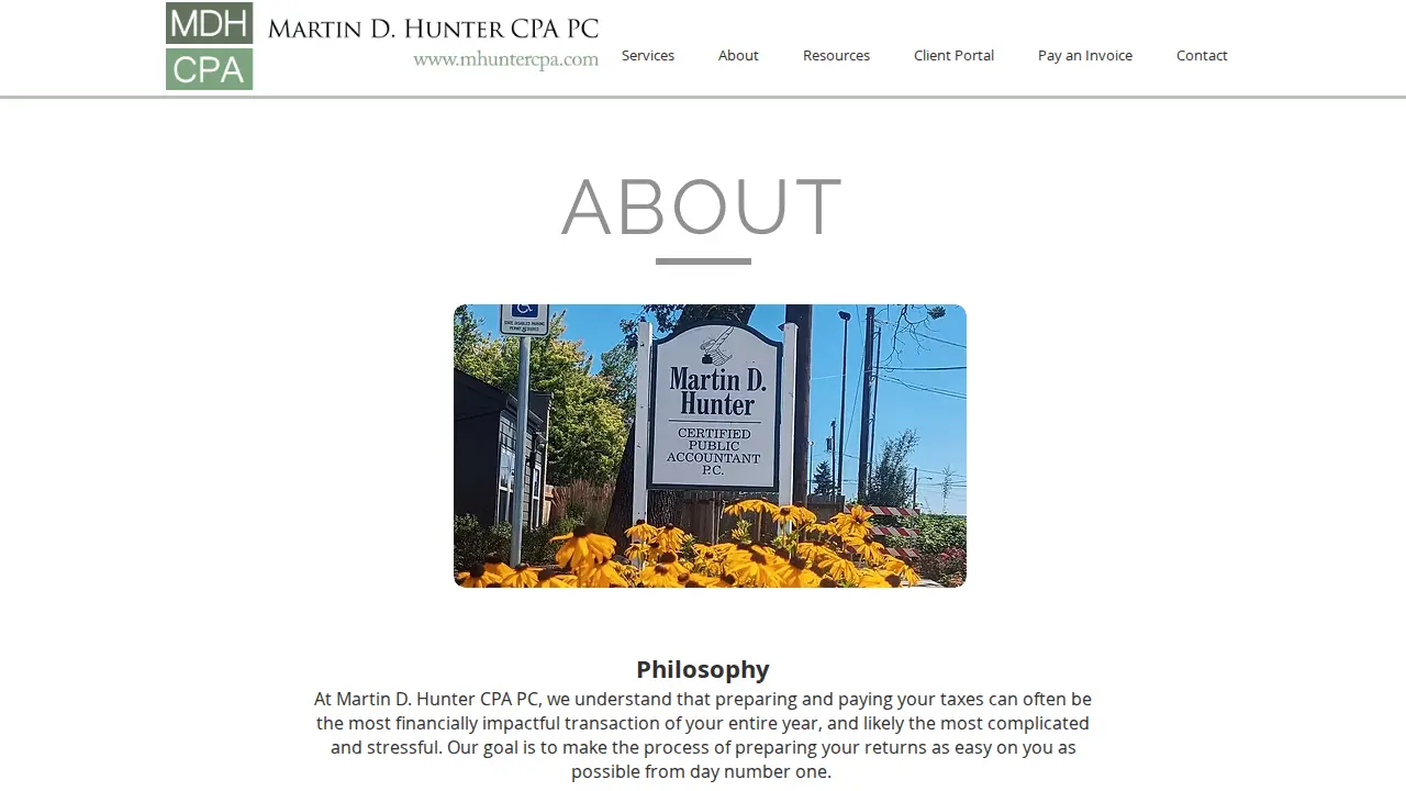 Martin D. Hunter, CPA PC page