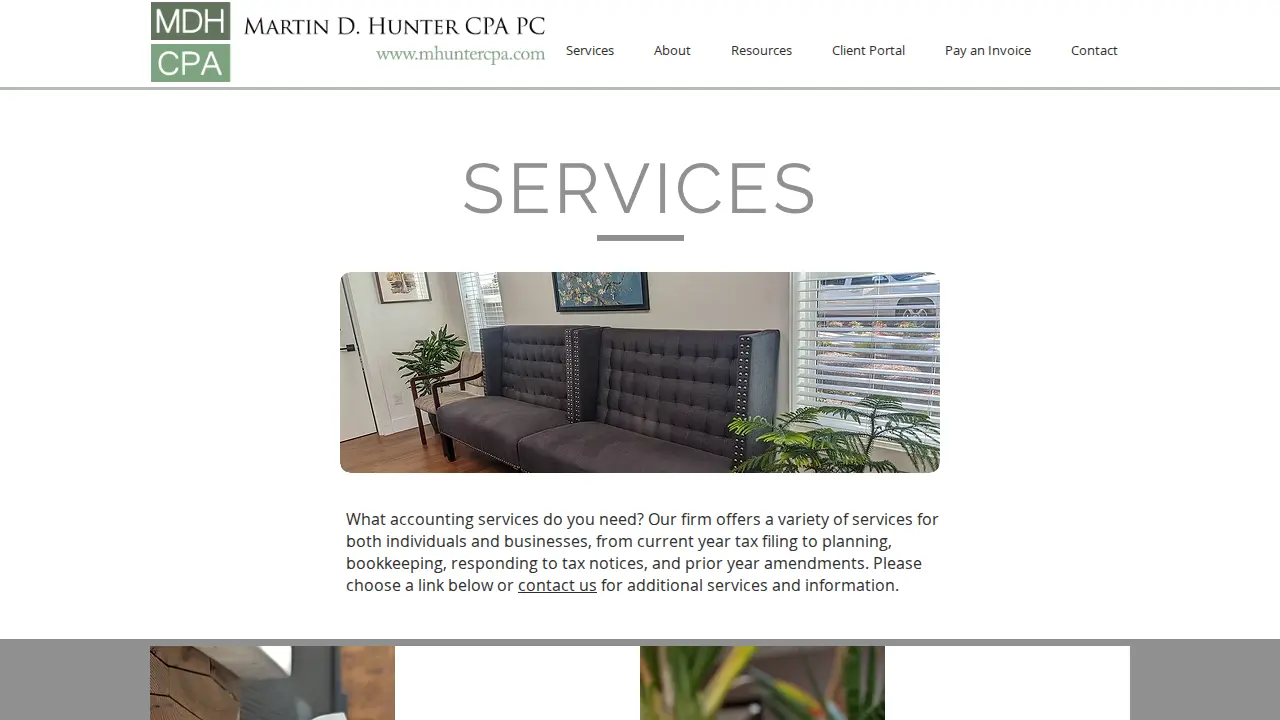 Martin D. Hunter, CPA PC page