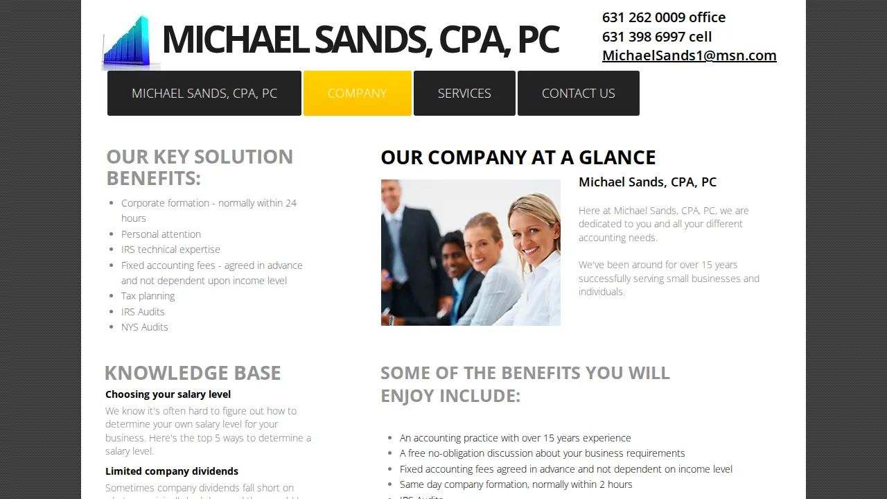 Michael Sands, CPA, PC page