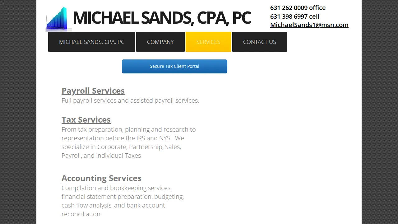 Michael Sands, CPA, PC page
