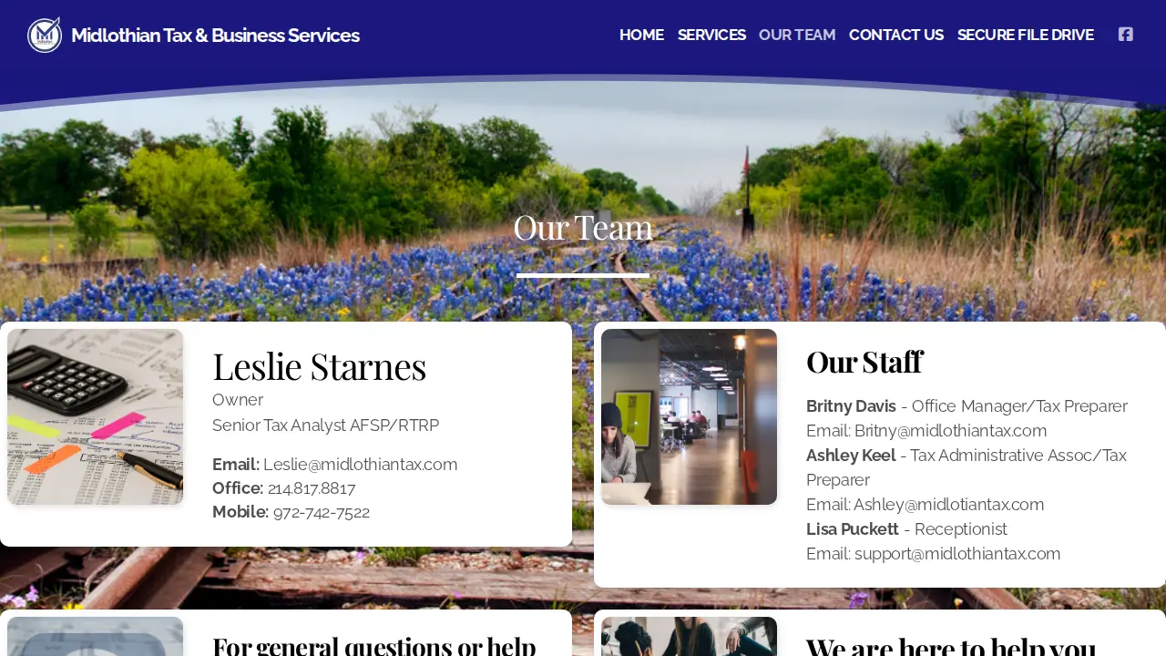 Midlothian Tax and Business Services page