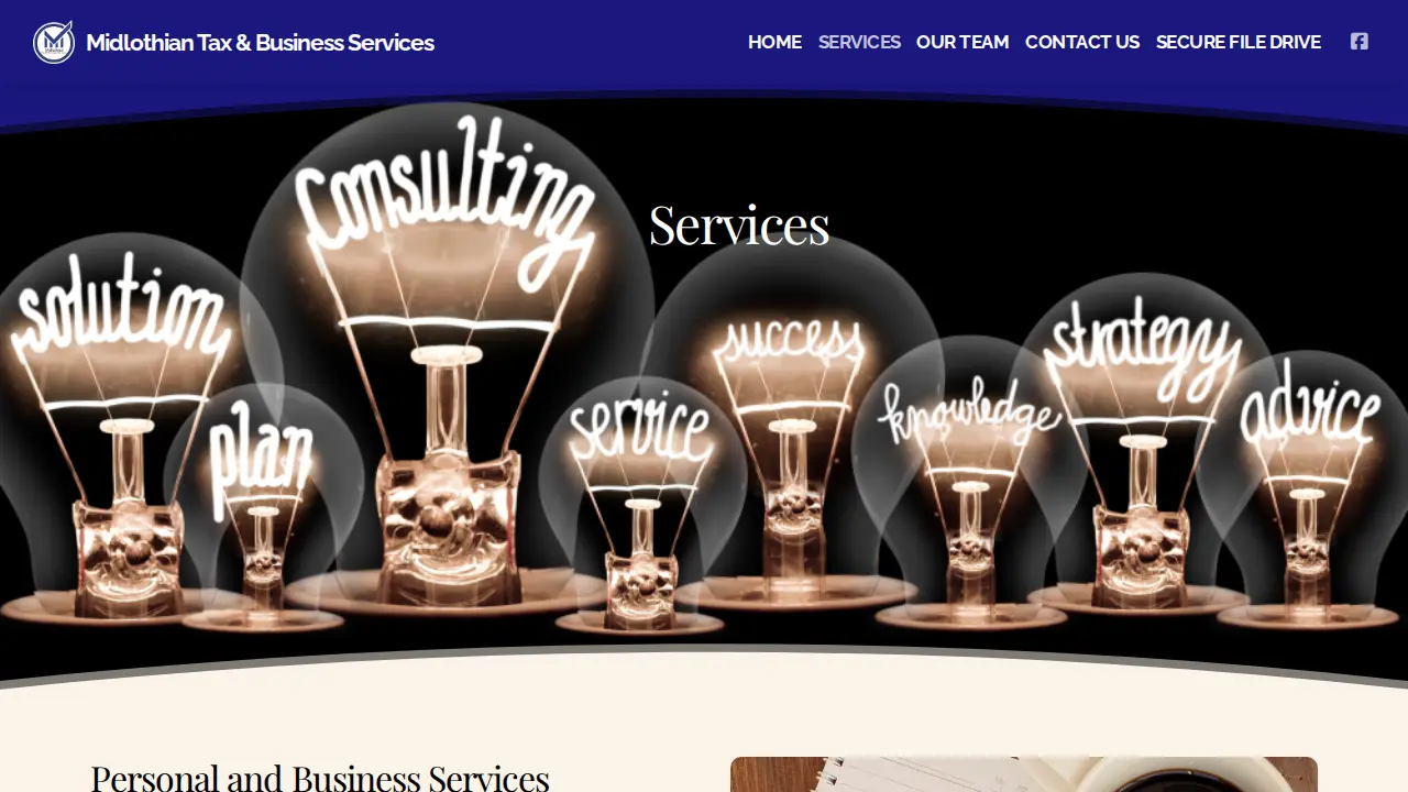 Midlothian Tax and Business Services page