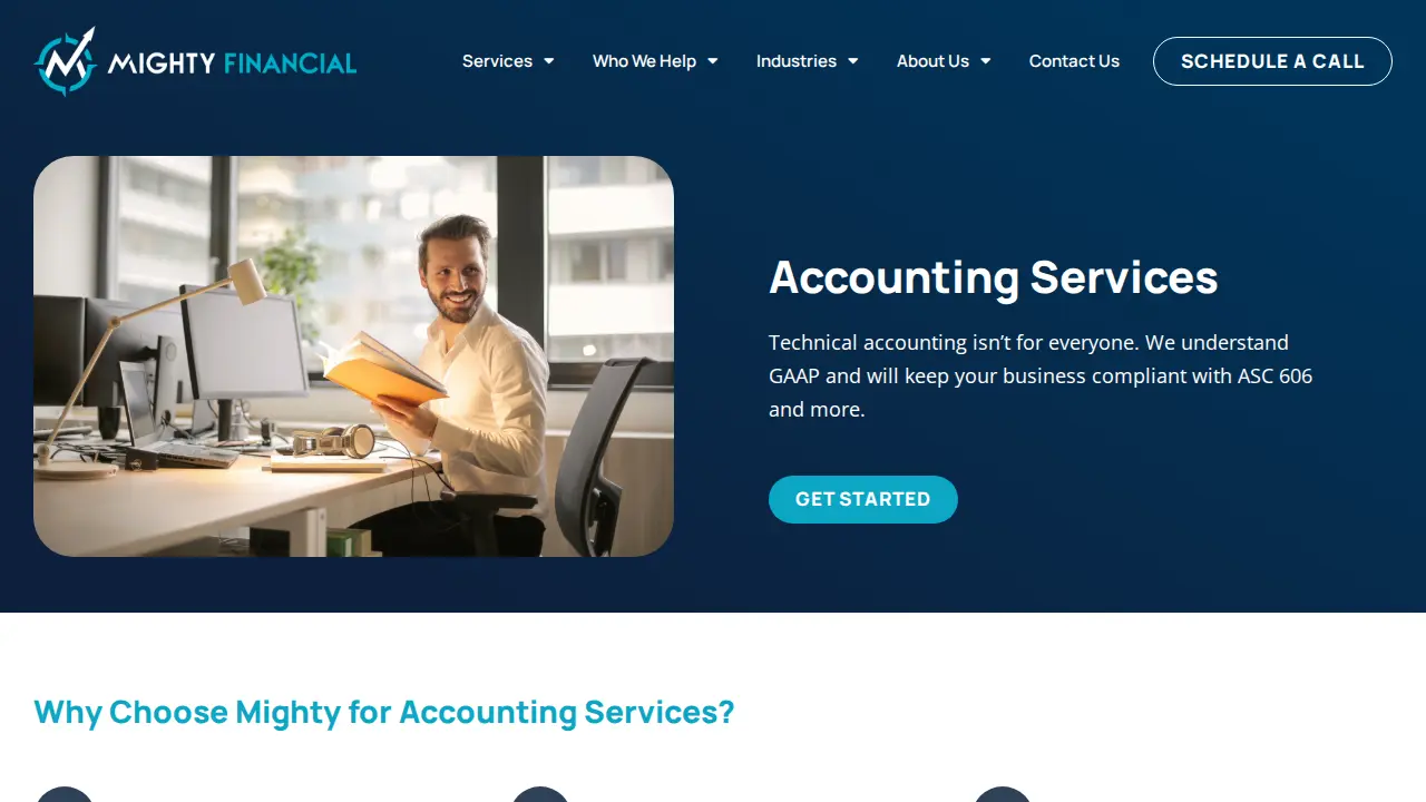 Mighty Financial page