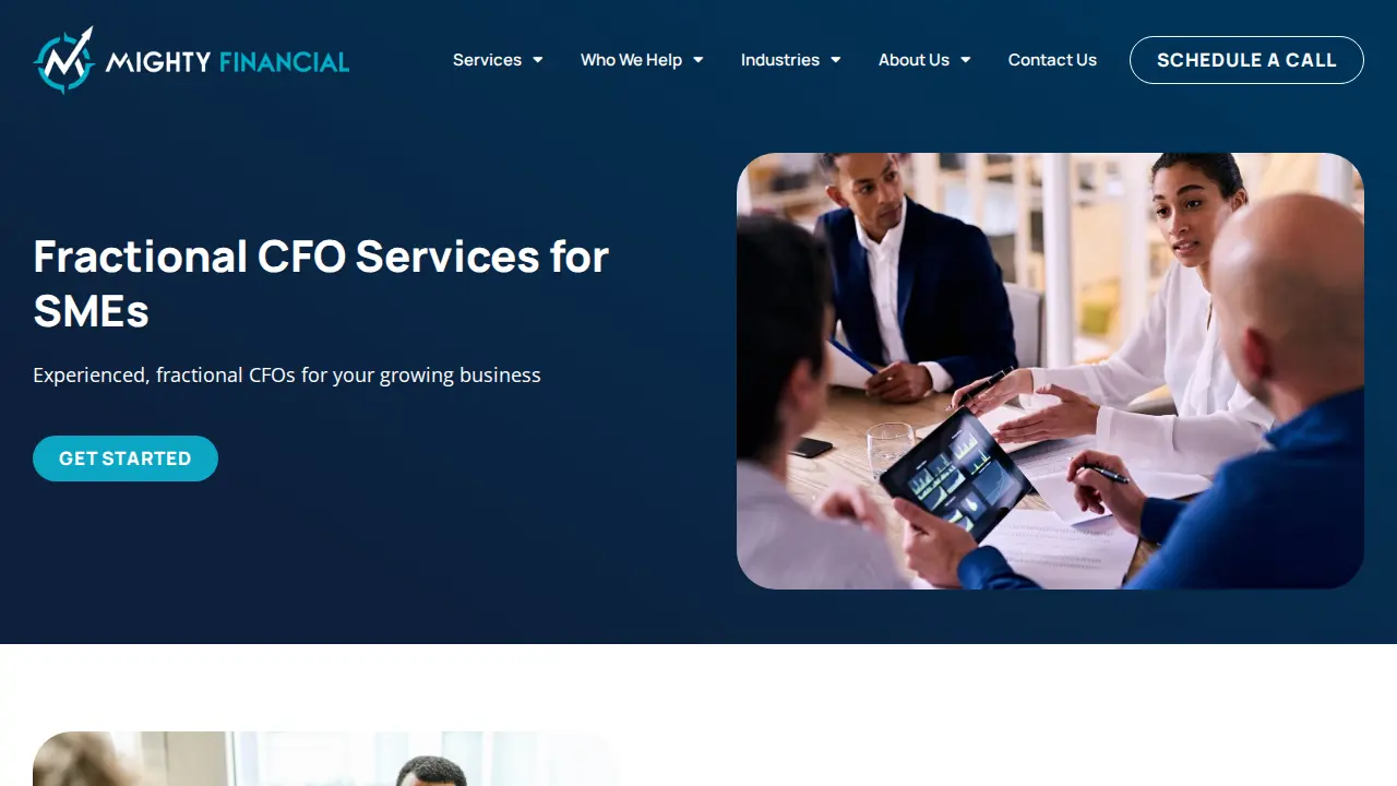 Mighty Financial page