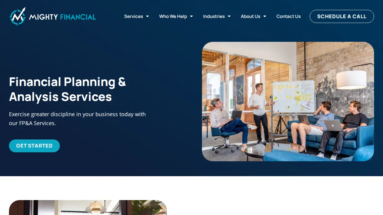 Mighty Financial page