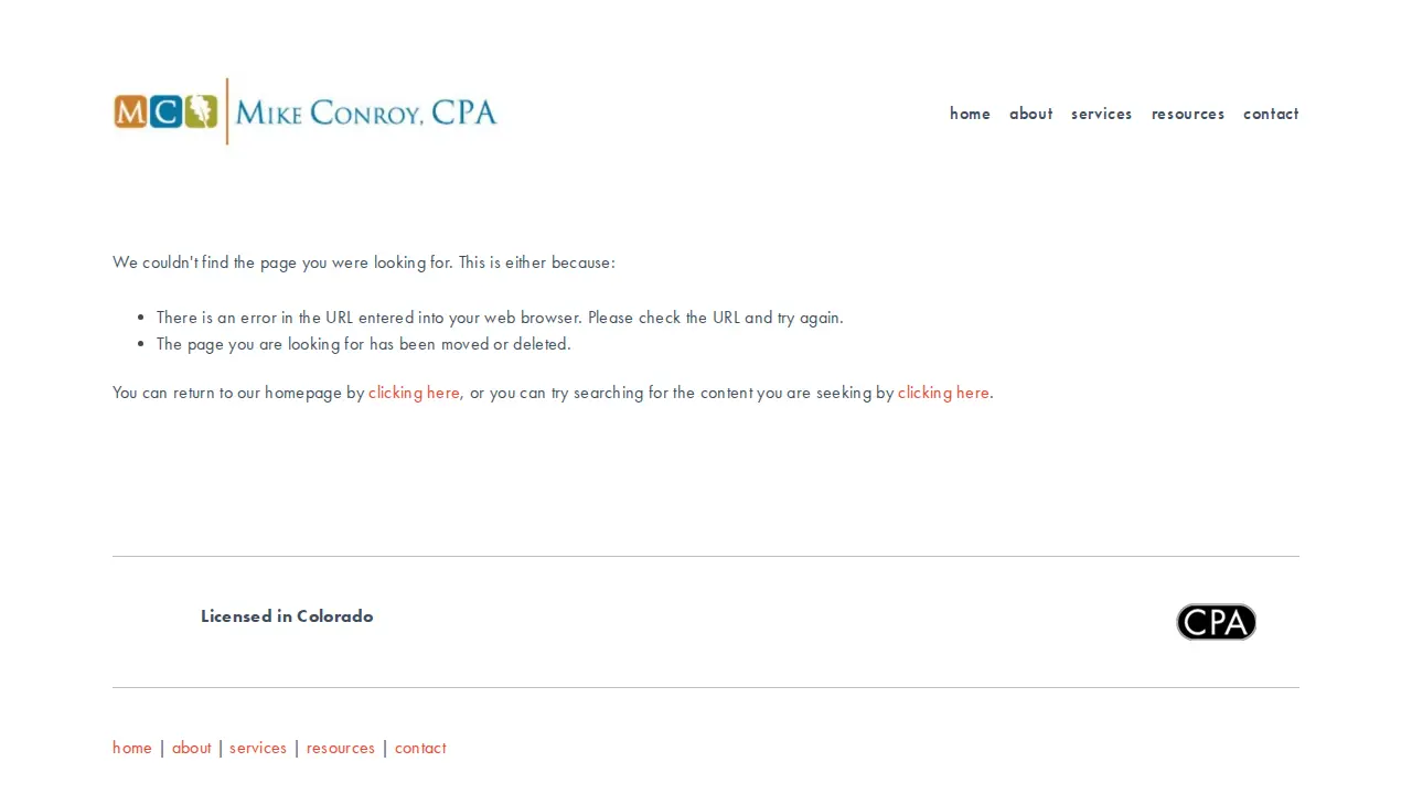 Mike Conroy, CPA page