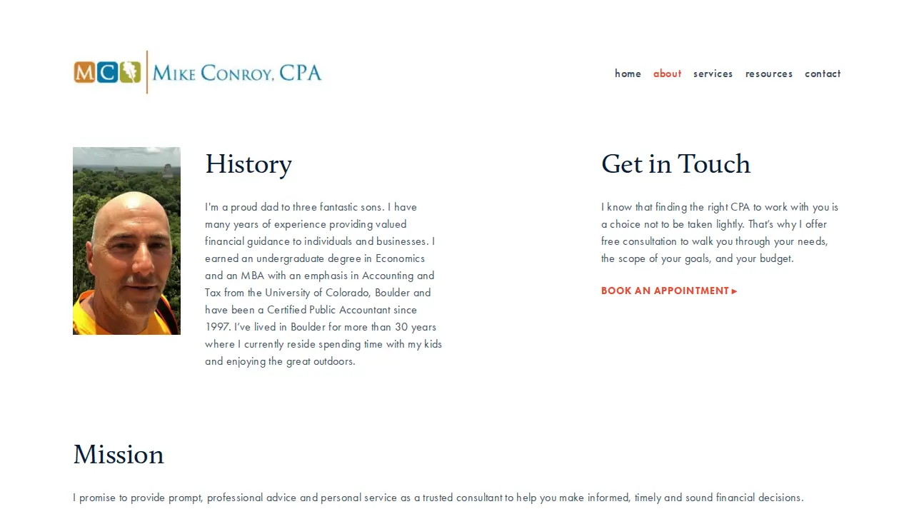 Mike Conroy, CPA page