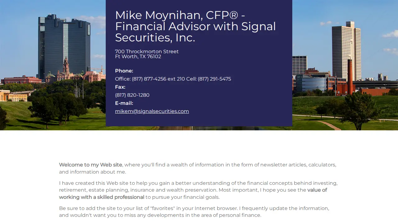 Mike Moynihan, CFP - Financial Advisor with Signal Securities, Inc. page
