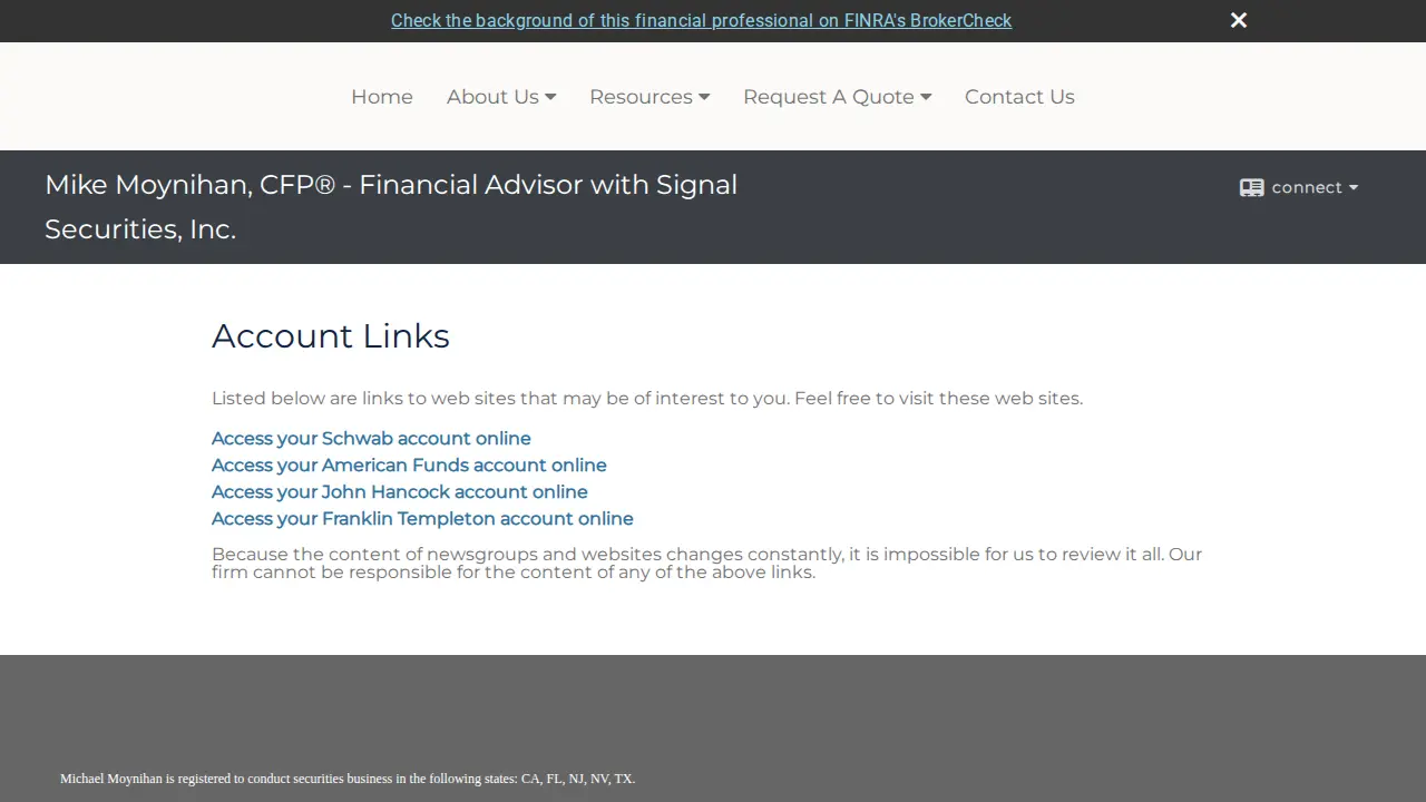 Mike Moynihan, CFP - Financial Advisor with Signal Securities, Inc. page
