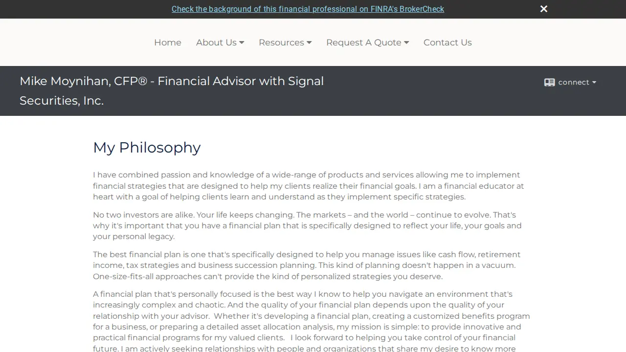 Mike Moynihan, CFP - Financial Advisor with Signal Securities, Inc. page