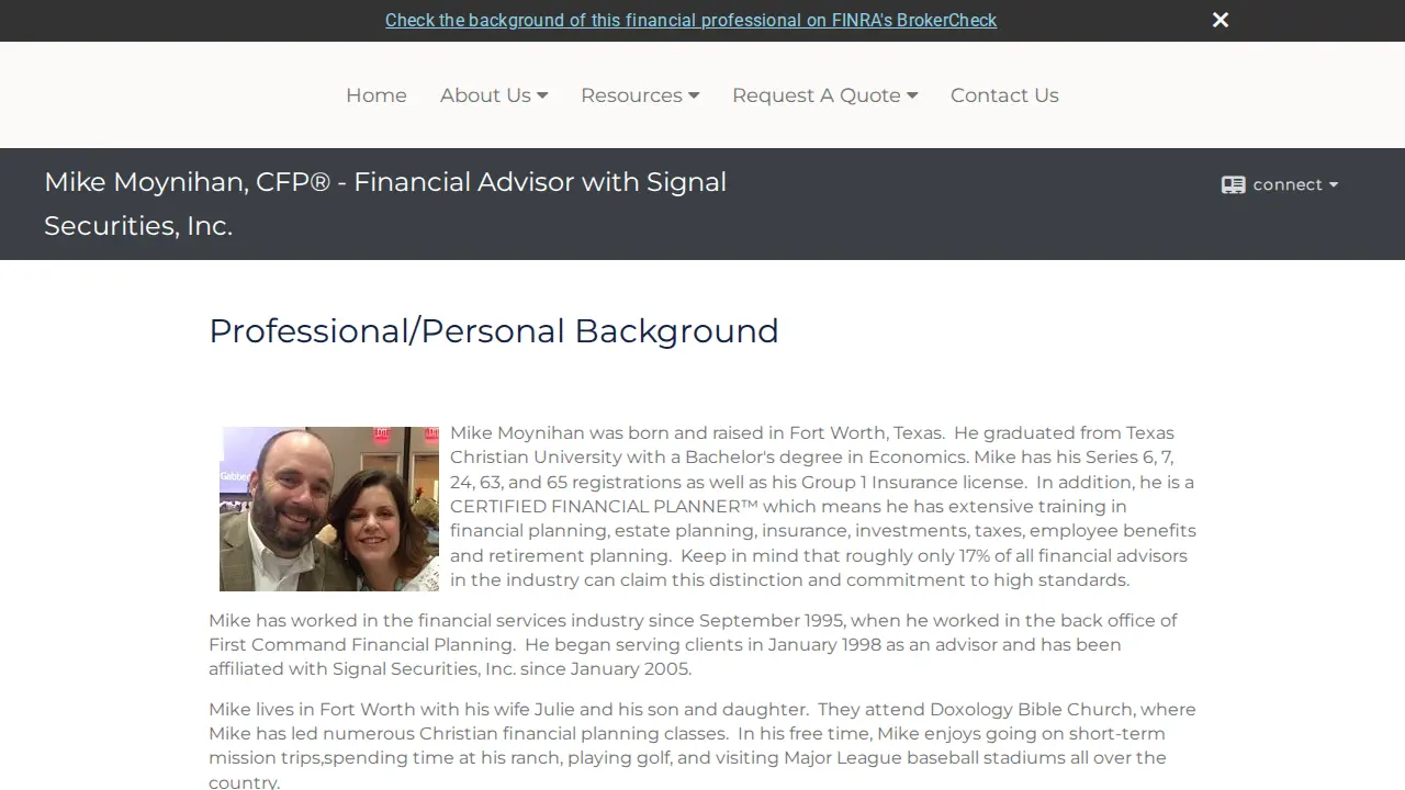 Mike Moynihan, CFP - Financial Advisor with Signal Securities, Inc. page