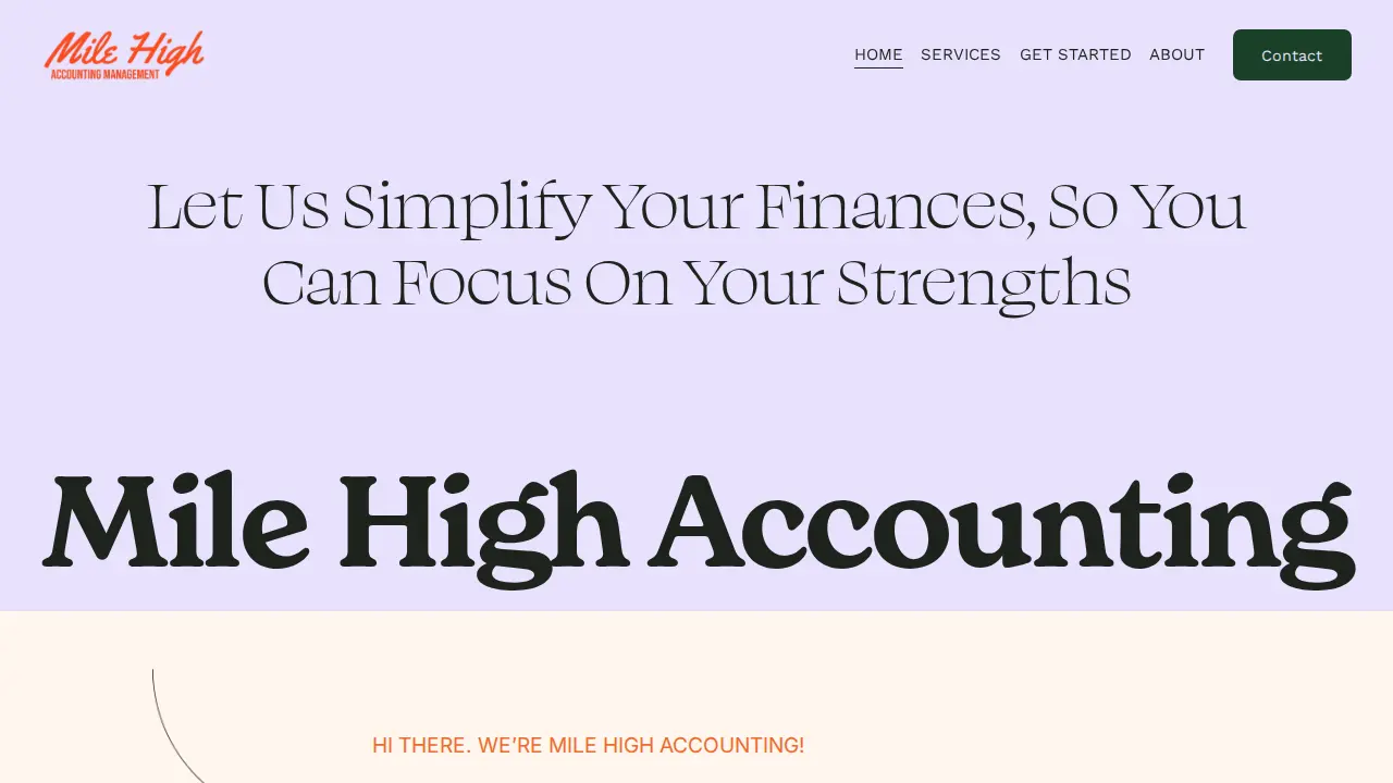 Mile High Accounting Management website